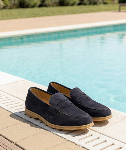 Mocassin PORTOBELLO Daim Bleu Marine