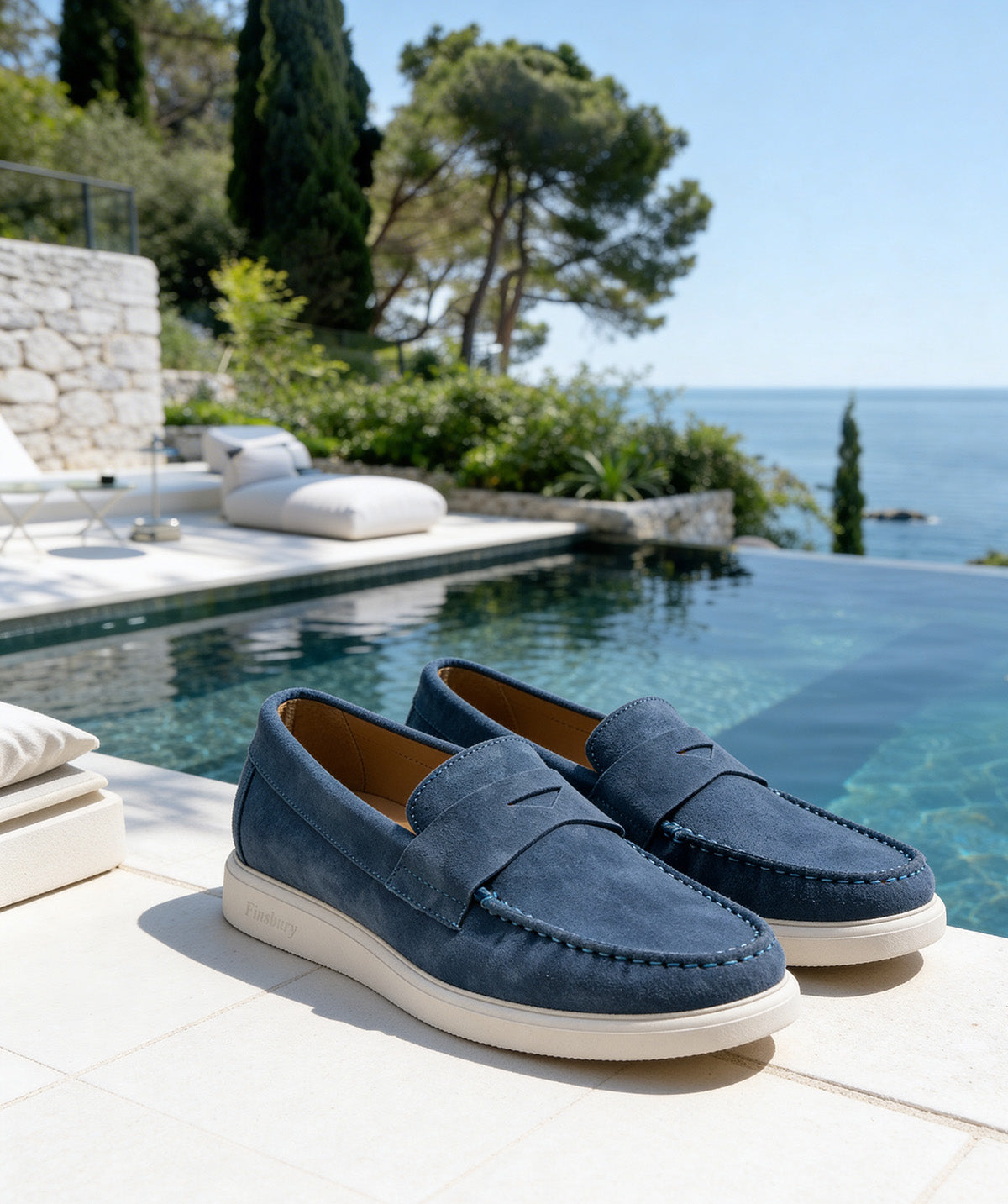 Mocassin ACAPULCO Veau Velours Bleu Azur